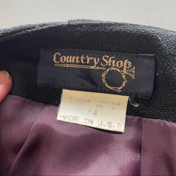 American Made Vintage Women’s Black Wool Pencil Skirt – Size 14 - Picture 7 of 9